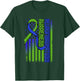 Neurofibromatosis Flag NF1 Blue and Green Ribbon Awareness T-Shirt - T-Shirt | Forest