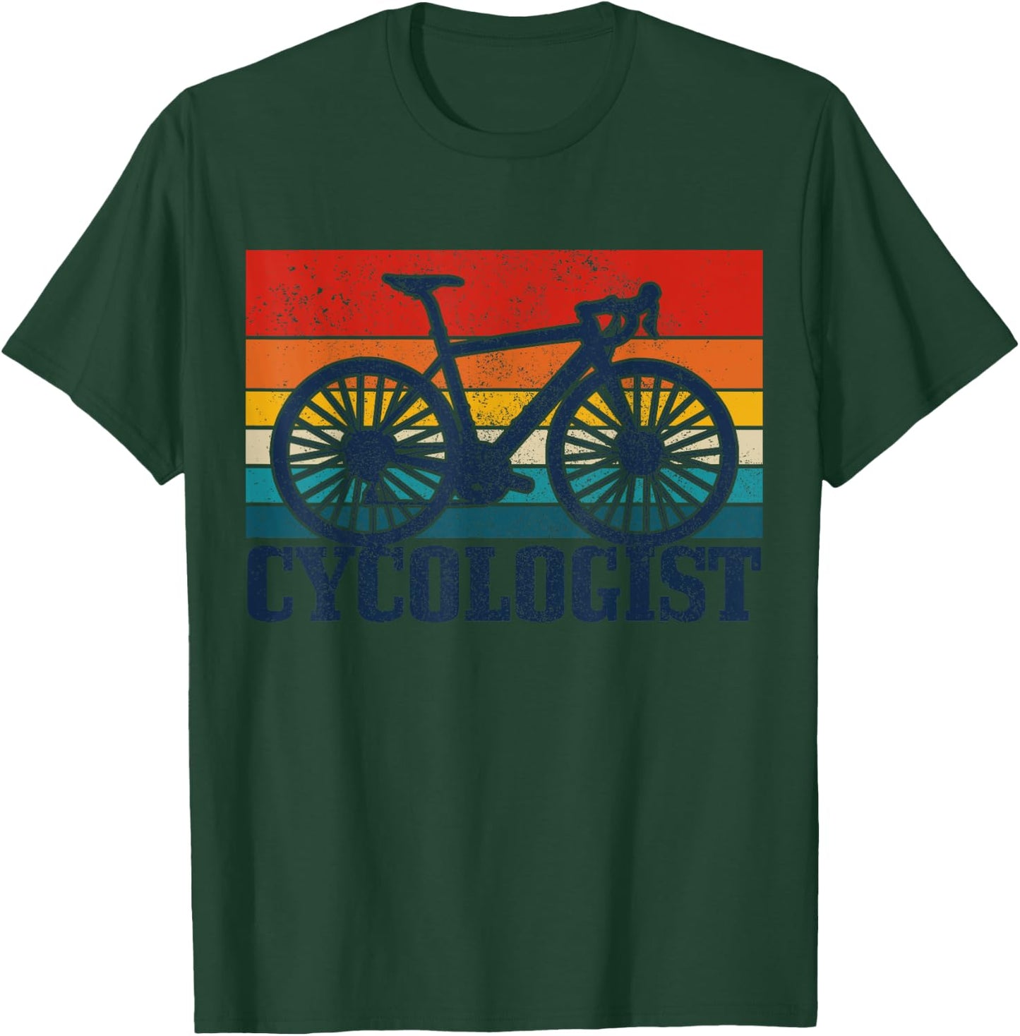 Road Bike Vintage Cycologist Funny Road Cyclist Gift T-Shirt - T-Shirt | Forest
