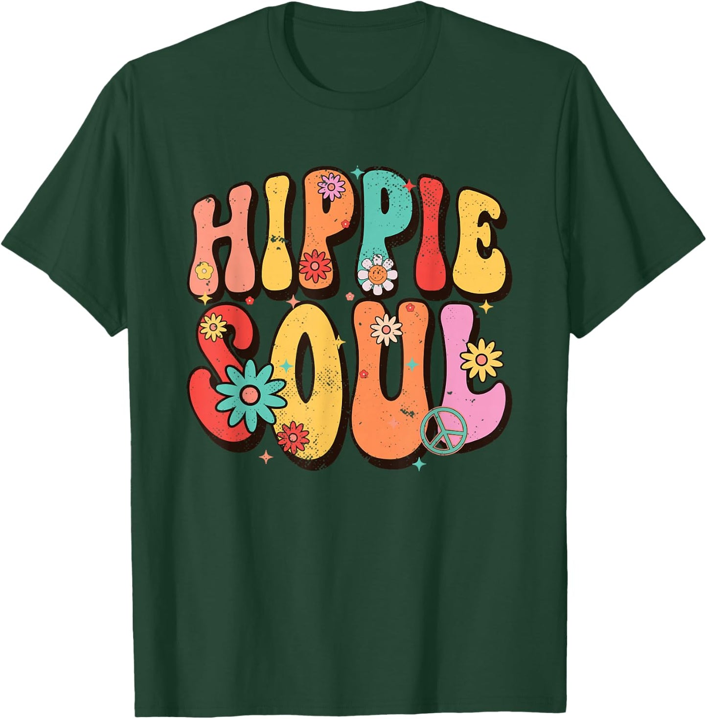 Hippie Soul Groovy Flowers Vintage Hippies Hippie T-Shirt - T-Shirt | Forest