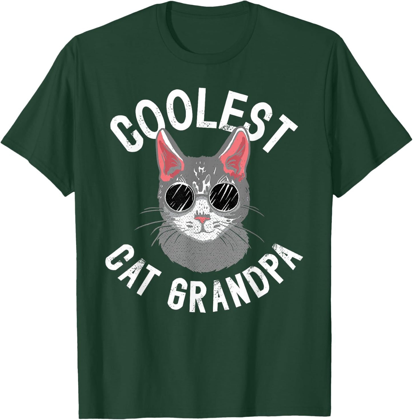 Coolest Cat Grandpa Cat Lover Grandpa Cat Grandfather T-Shirt - T-Shirt | Forest