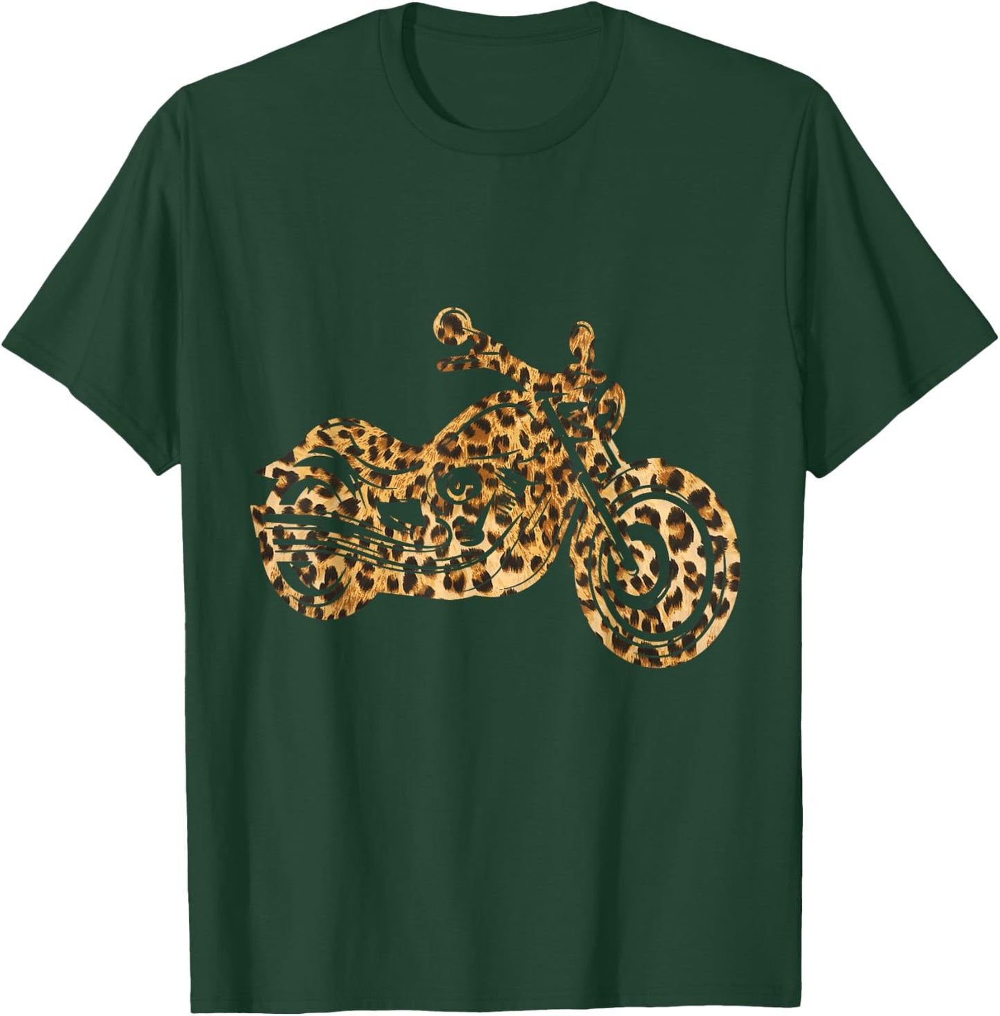 Leopard Print Motorcycle Biker Women T-Shirt - T-Shirt | Forest