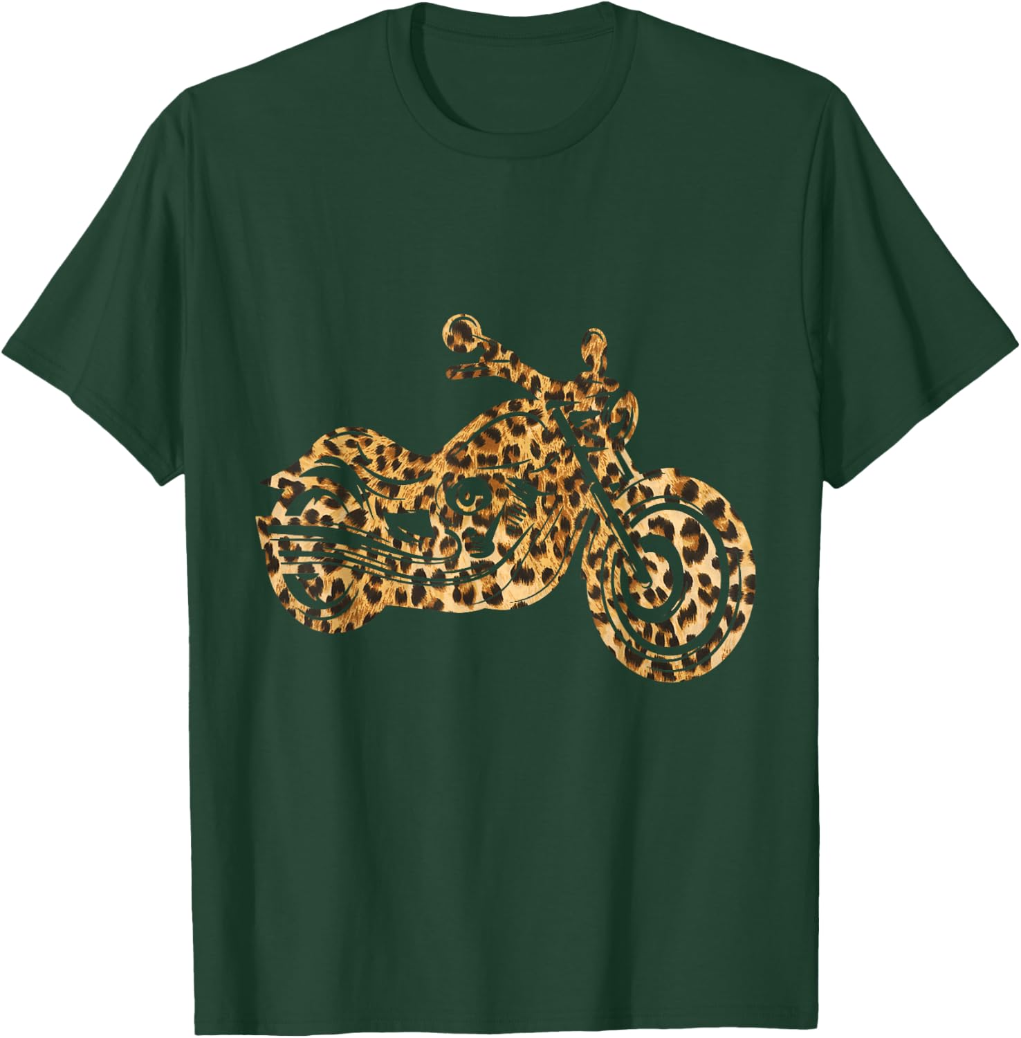 Leopard Print Motorcycle Biker Women T-Shirt - T-Shirt | Forest