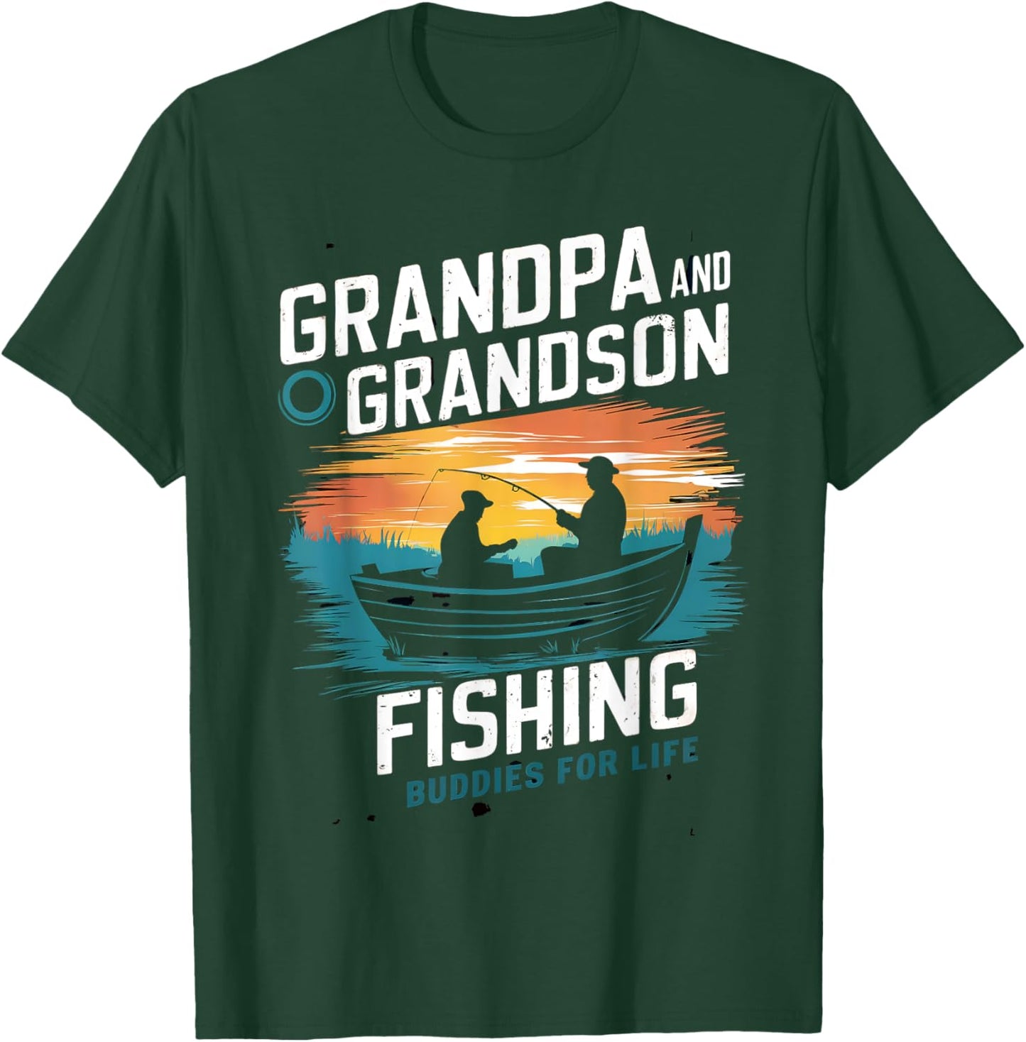 Grandpa And Grandson Fishing Buddies For Life Matching Funny T-Shirt - T-Shirt | Forest