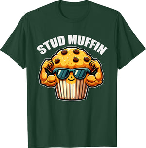 Stud Muffin Funny Muffin Lover Dad Boyfriend Men Boys T-Shirt - T-Shirt | Forest