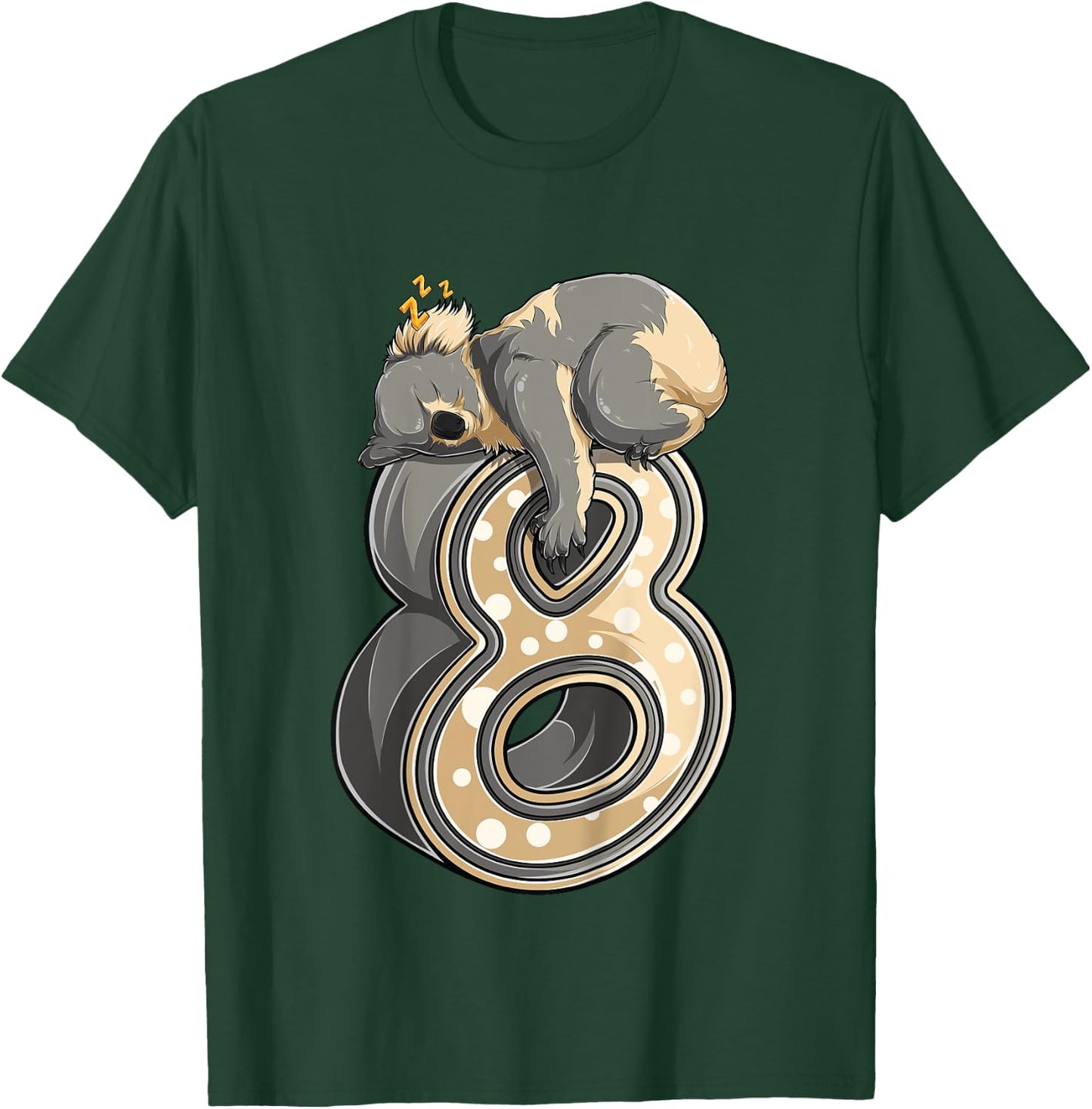 Kids 8 Year Old Koala 8th Birthday Party Animal Koala Lover T-Shirt - T-Shirt | Forest