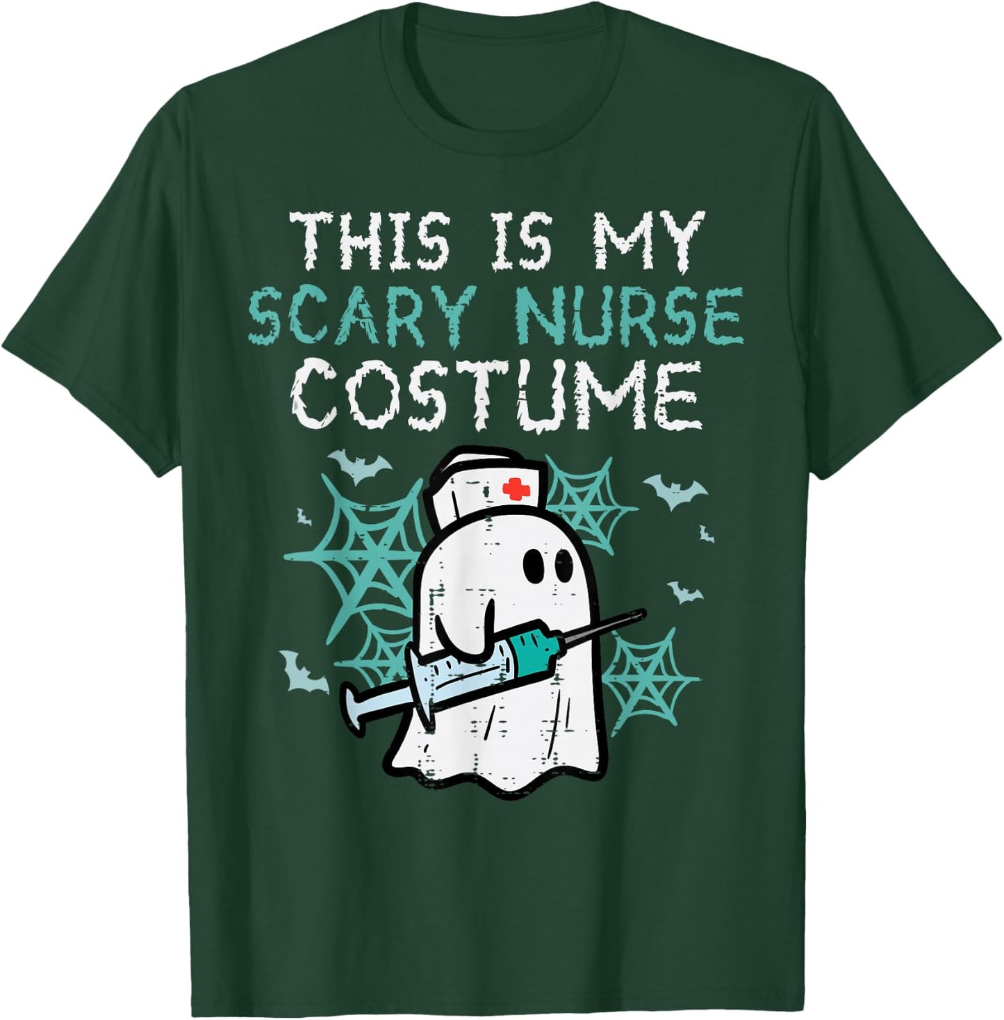 Halloween My Scary Nurse Costume Funny Ghost Scrub Top Women T-Shirt - T-Shirt | Forest