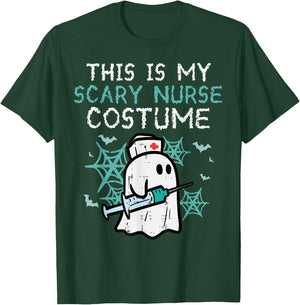 Halloween My Scary Nurse Costume Funny Ghost Scrub Top Women T-Shirt - T-Shirt | Forest