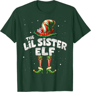 I'm The Lil Sister Elf Family Matching Group Christmas T-Shirt - T-Shirt | Forest