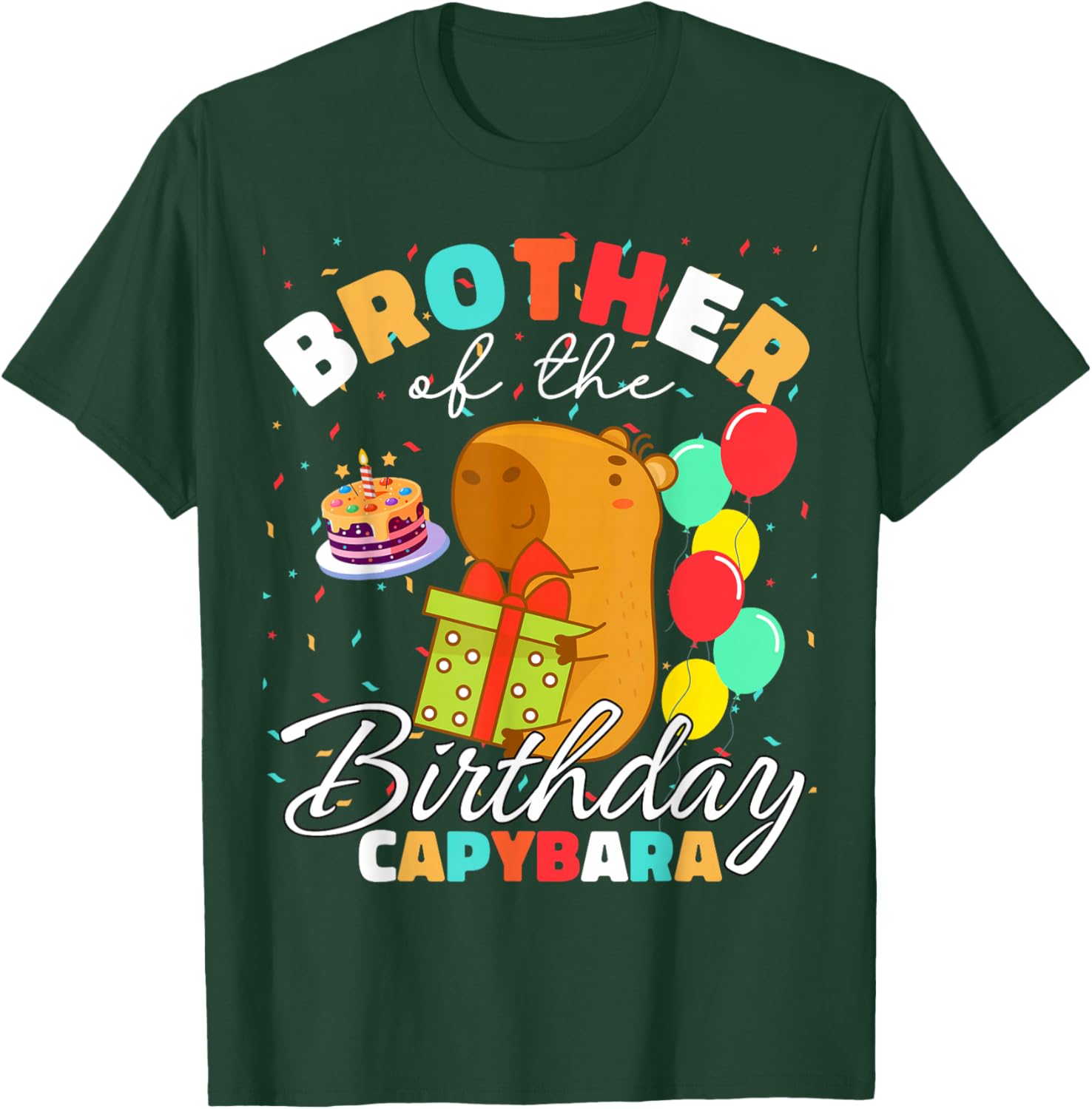 Brother Of The Birthday Capybara Birthday Team T-Shirt - T-Shirt | Forest