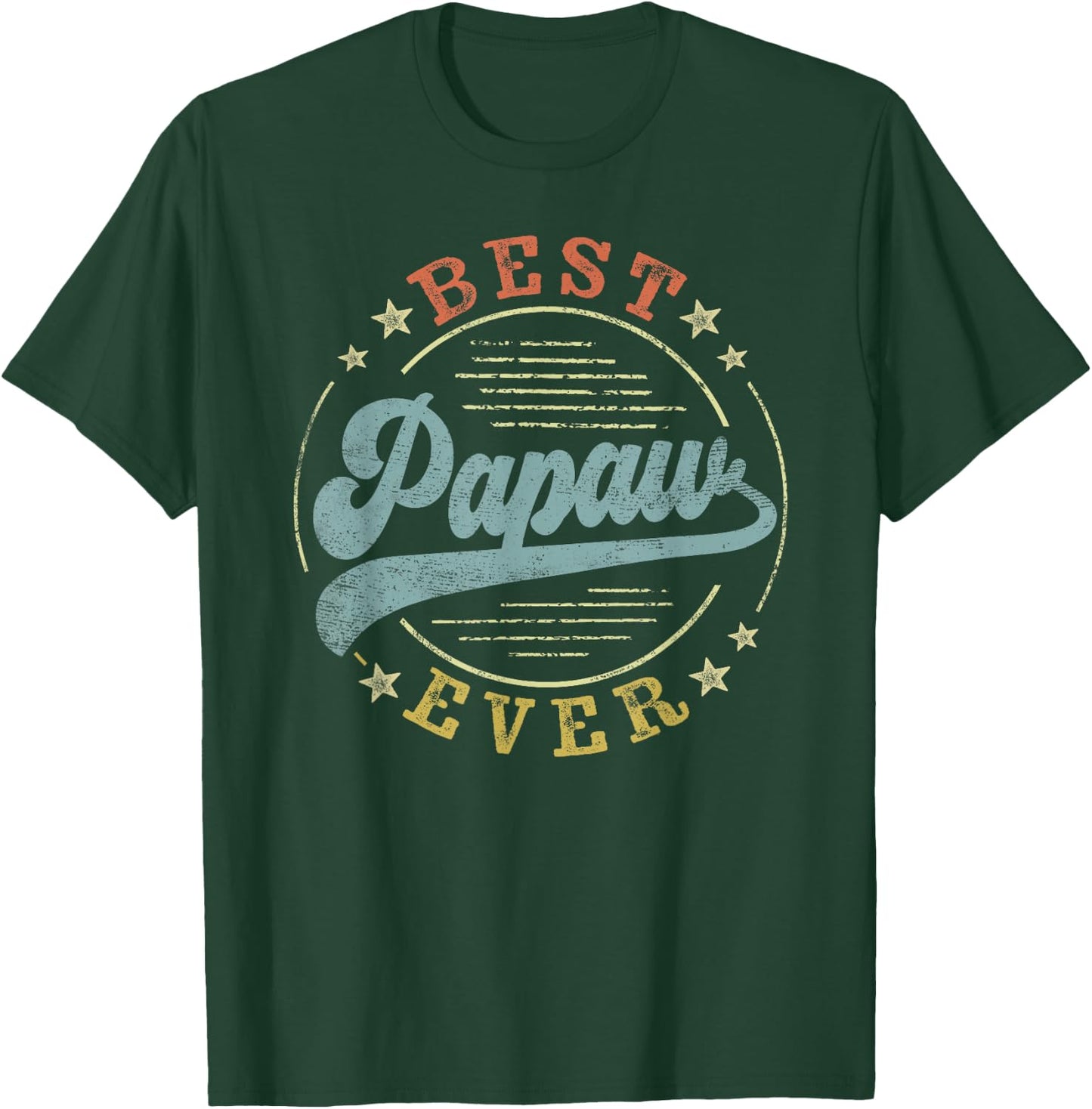 Best Papaw Ever Father's Day Papaw Gifts Vintage Emblem T-Shirt - T-Shirt | Forest