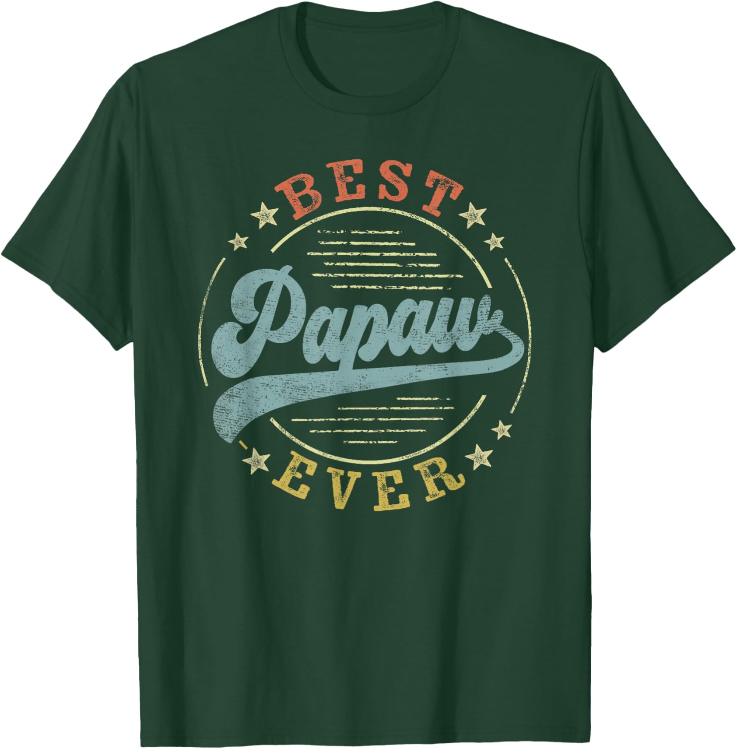 Best Papaw Ever Father's Day Papaw Gifts Vintage Emblem T-Shirt - T-Shirt | Forest