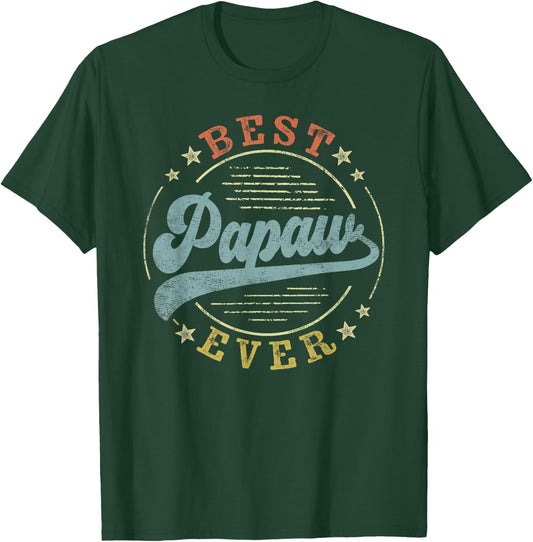 Best Papaw Ever Father's Day Papaw Gifts Vintage Emblem T-Shirt - T-Shirt | Forest