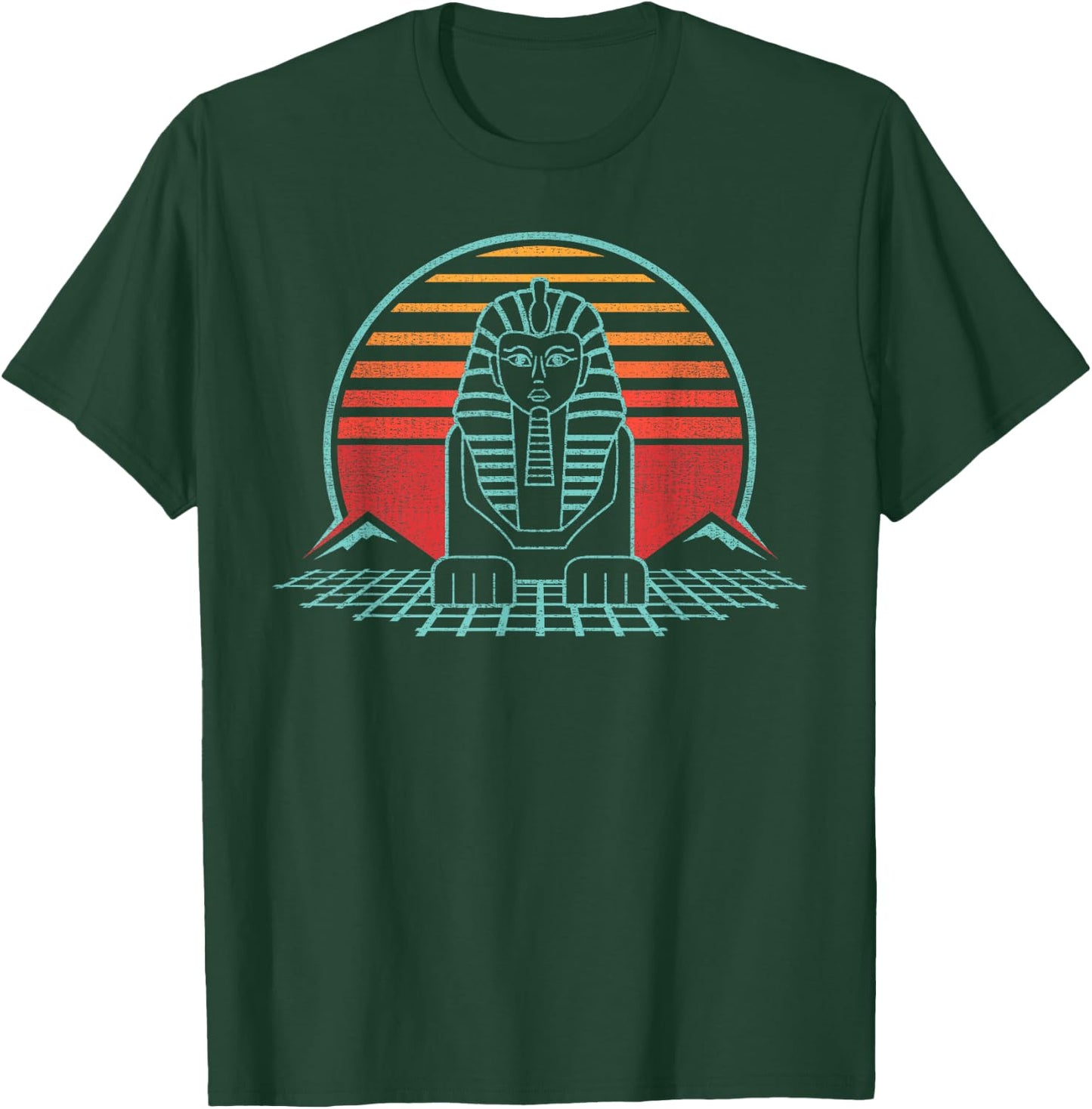 Sphinx Animal Pharaoh God Retro Archaeology 80s Style Gift T-Shirt - T-Shirt | Forest