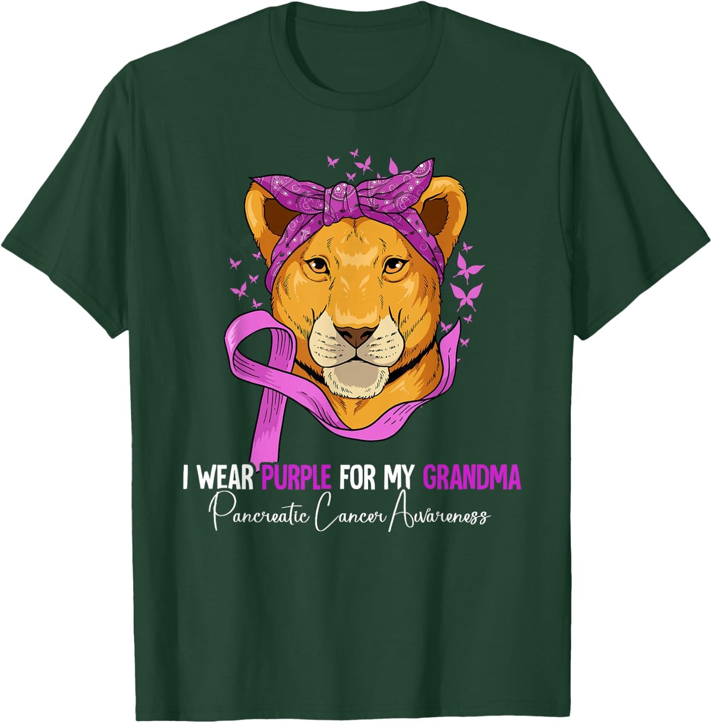 I Wear Purple For My Grandma Pancreatic Cancer Awareness T-Shirt - T-Shirt | Forest