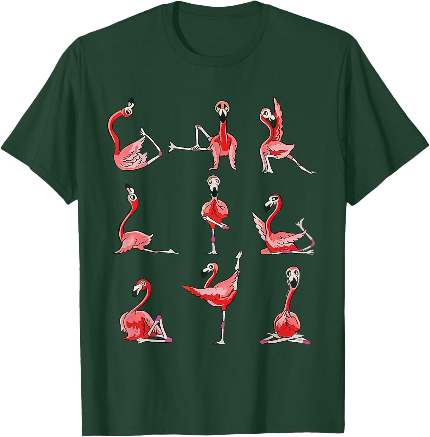 Women Flamingo Do Yoga Pose Meditation Men Women T-Shirt - T-Shirt | Forest