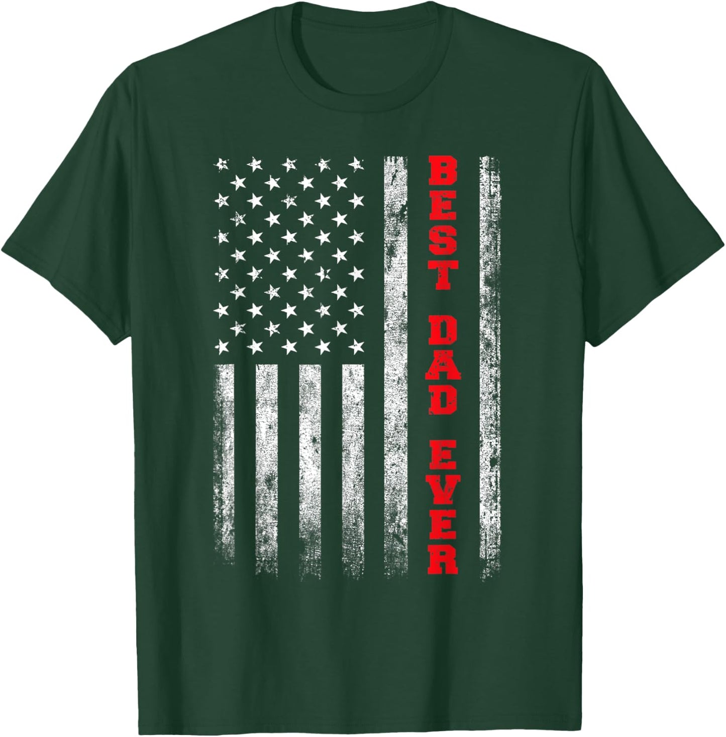 Vintage Best Dad Ever American Flag Proud Dad Father Gifts T-Shirt - T-Shirt | Forest