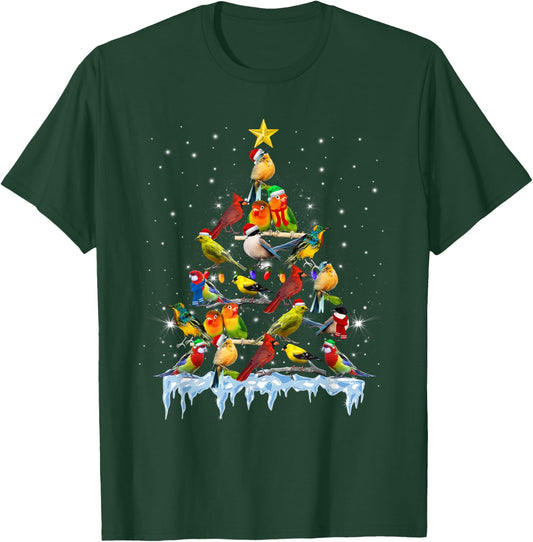 Parrot Christmas Tree Lights Funny Bird Lover Parrot T-Shirt - T-Shirt | Forest