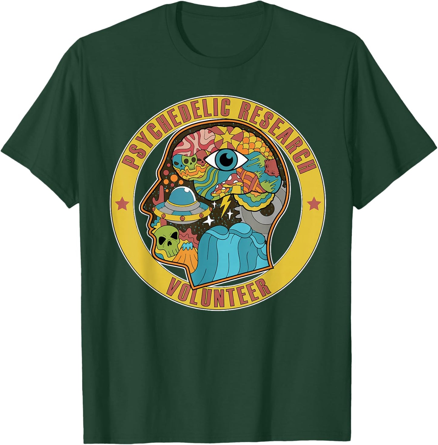 Psychedelic Research Volunteer UFO Aliens Paranormal LSD T-Shirt - T-Shirt | Forest