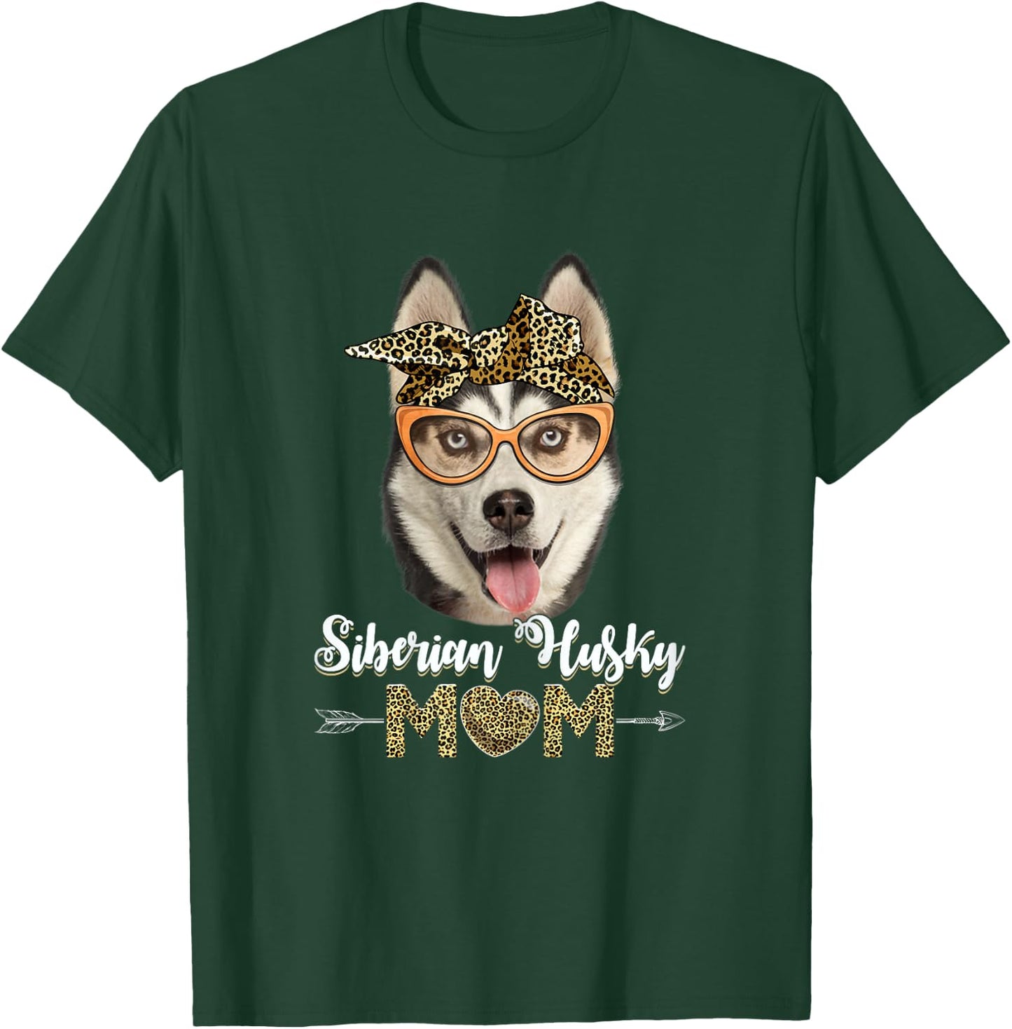 Cute Siberian Husky Mom Leopard Dog Mom Mother's Day Women T-Shirt - T-Shirt | Forest