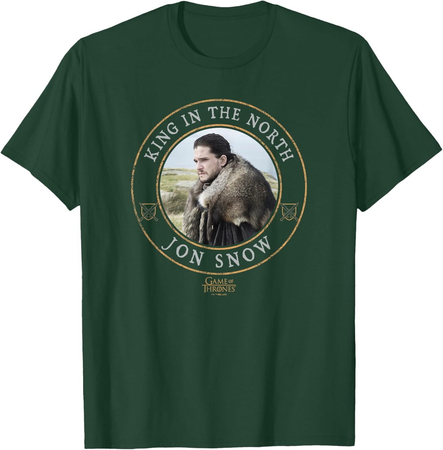 Game Of Thrones King In The North Jon Snow Circle Badge T-Shirt - T-Shirt | Forest