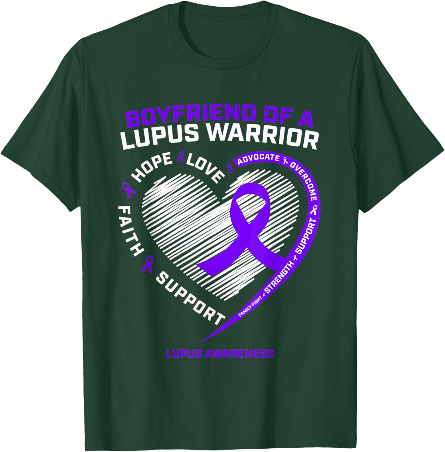 Boyfriend Girlfriend Warrior Gifts Products Lupus Awareness T-Shirt - T-Shirt | Forest