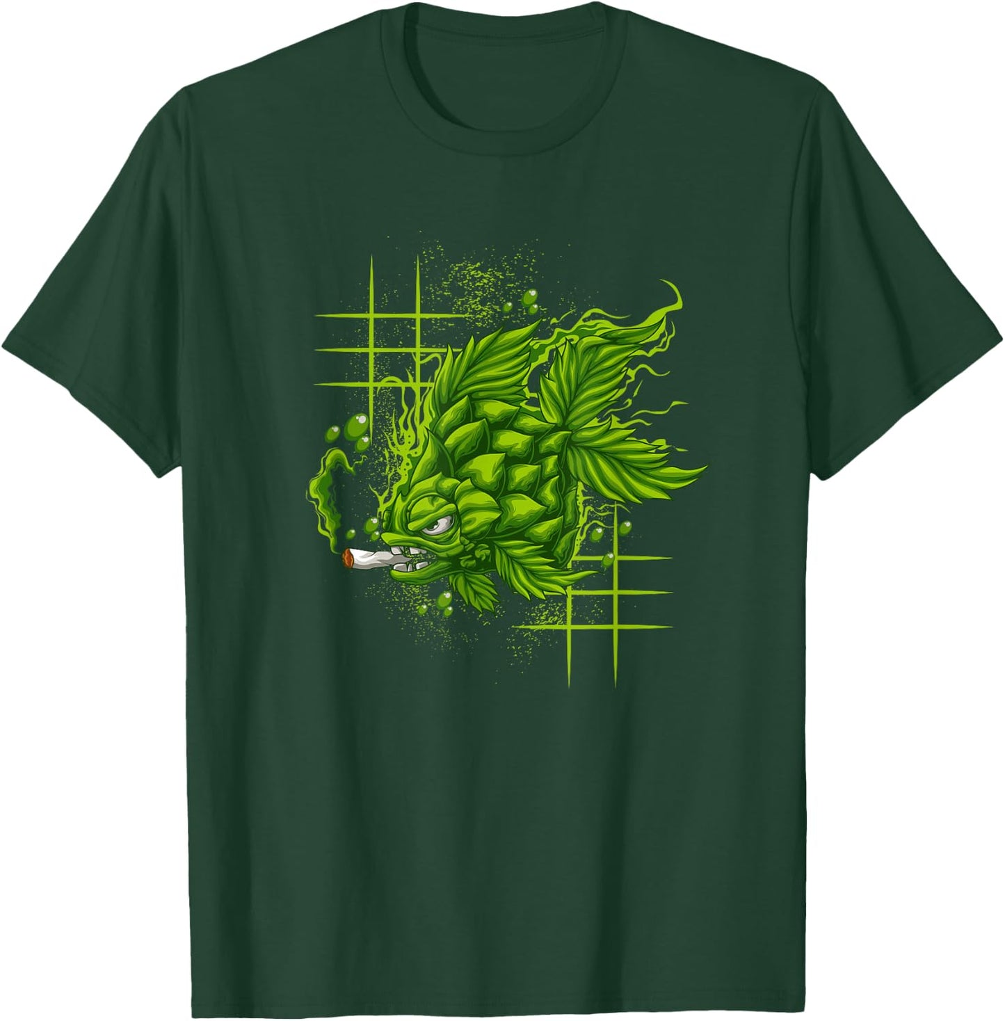 Fishing And Marijuana Fish Funny Weed Fish Smoking A Joint T-Shirt - T-Shirt | Forest