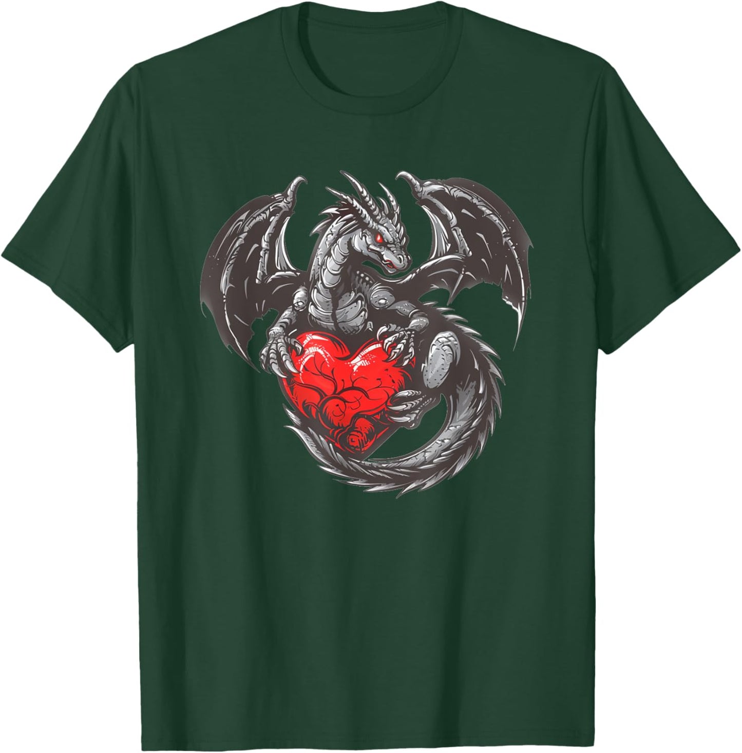 Nice Dragon with big red Heart Outfit T-Shirt - T-Shirt | Forest