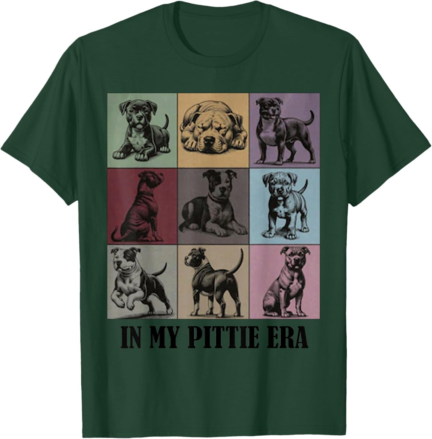 funny Dog Mama Quote In My Pitbull Pittie Era Cool Pitbull Men Women T-Shirt - T-Shirt | Forest