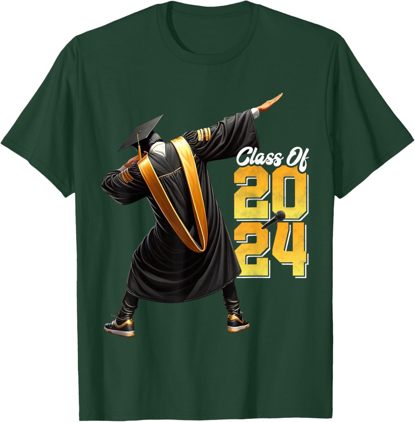 Dabbing Graduation Class Of 2024 Gift Men Funny Graduation T-Shirt - T-Shirt | Forest