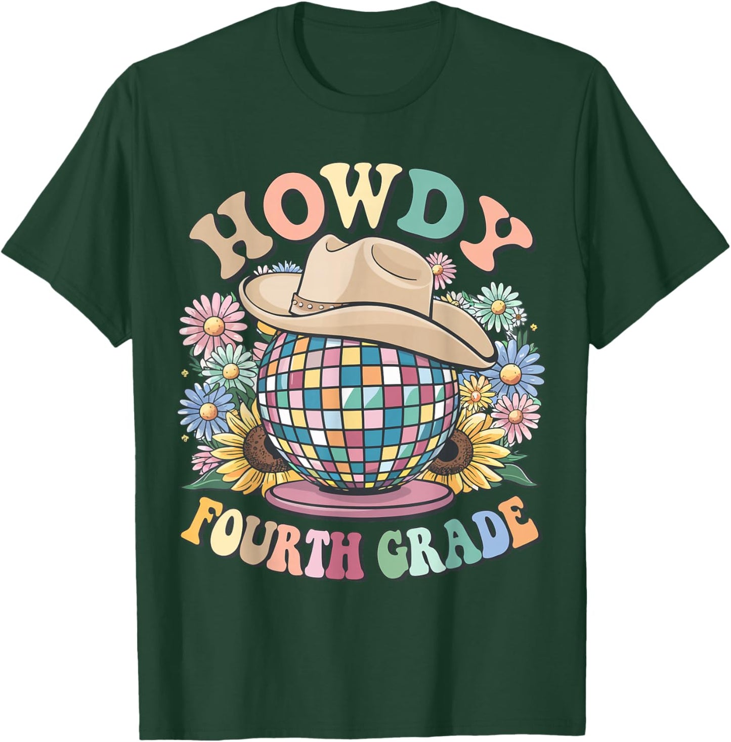 Howdy Fourth Grade Cowgirl Western 4th Grade Back to School T-Shirt - T-Shirt | Forest