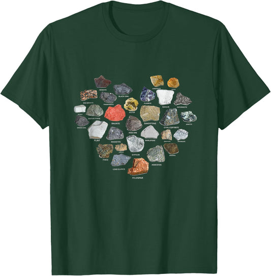 Geology Ores Minerals Gems and Crystals Rock Collecting Gift T-Shirt - T-Shirt | Forest