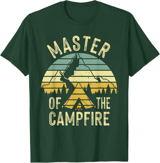 Cool Master Campfire Funny Camping Gift Kids Men Women T-Shirt - T-Shirt | Forest