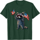 Raccoon Patriotic 4th Of July USA American Flag T-Shirt - T-Shirt | Forest