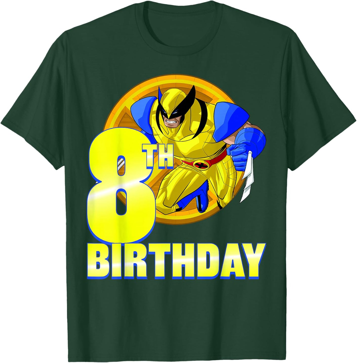 Marvel X-Men Wolverine 8th Birthday Badge T-Shirt - T-Shirt | Forest
