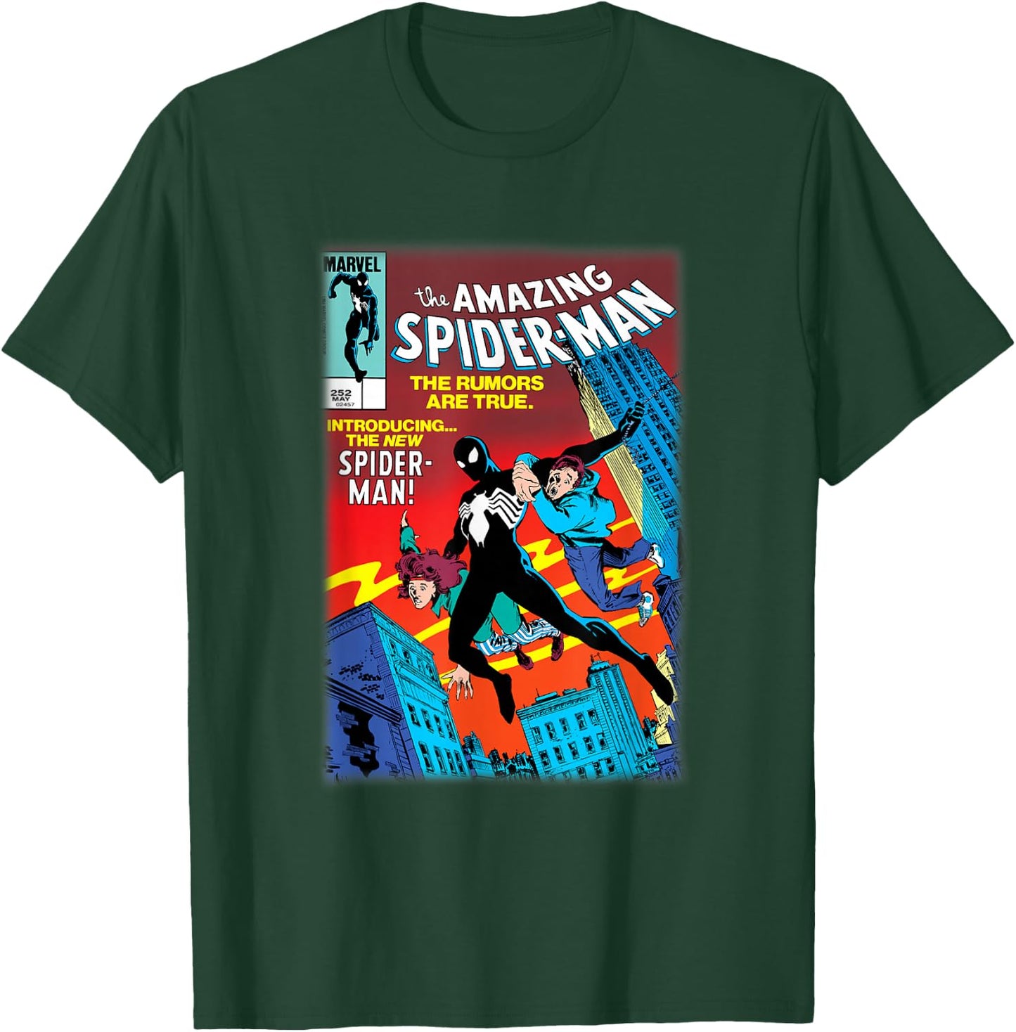 Marvel Spider-Man Introducing Black Suit Spider-Man Cover T-Shirt - T-Shirt | Forest
