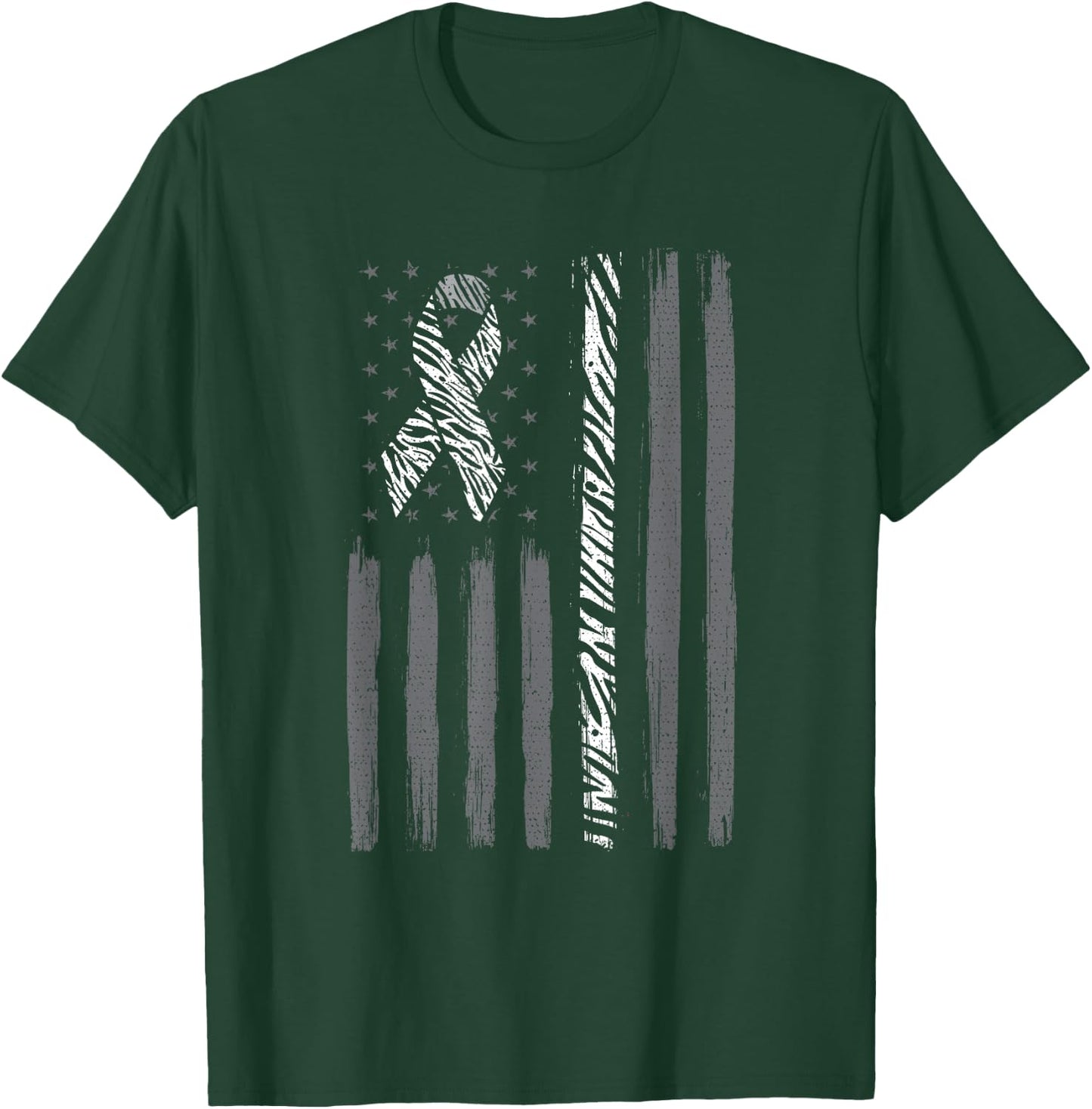 Zebra ribbon us flag carcinoid cancer awareness T-Shirt - T-Shirt | Forest