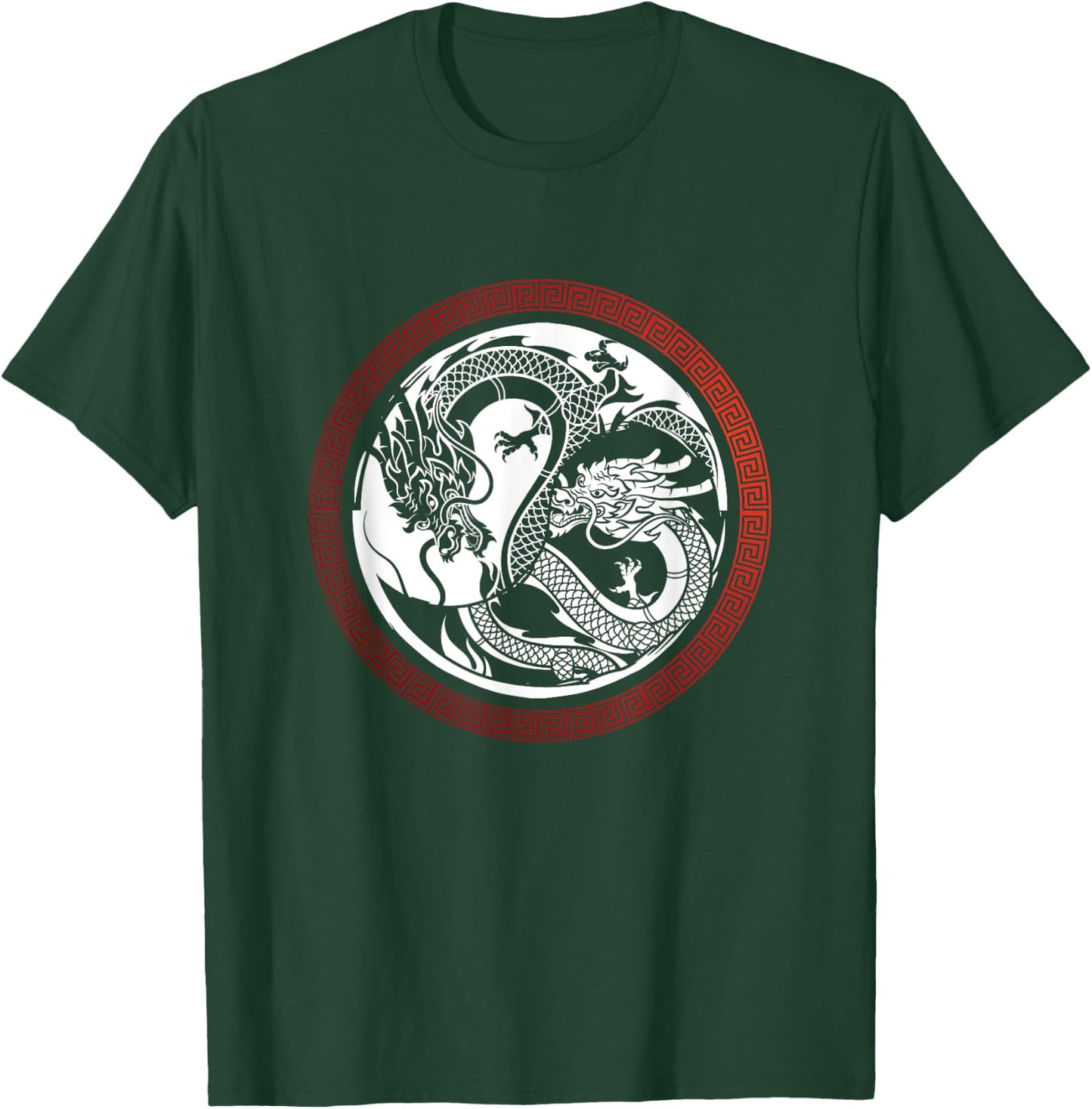 Chinese Asian Meditation Yin and Yang Dragon Gift T-Shirt - T-Shirt | Forest