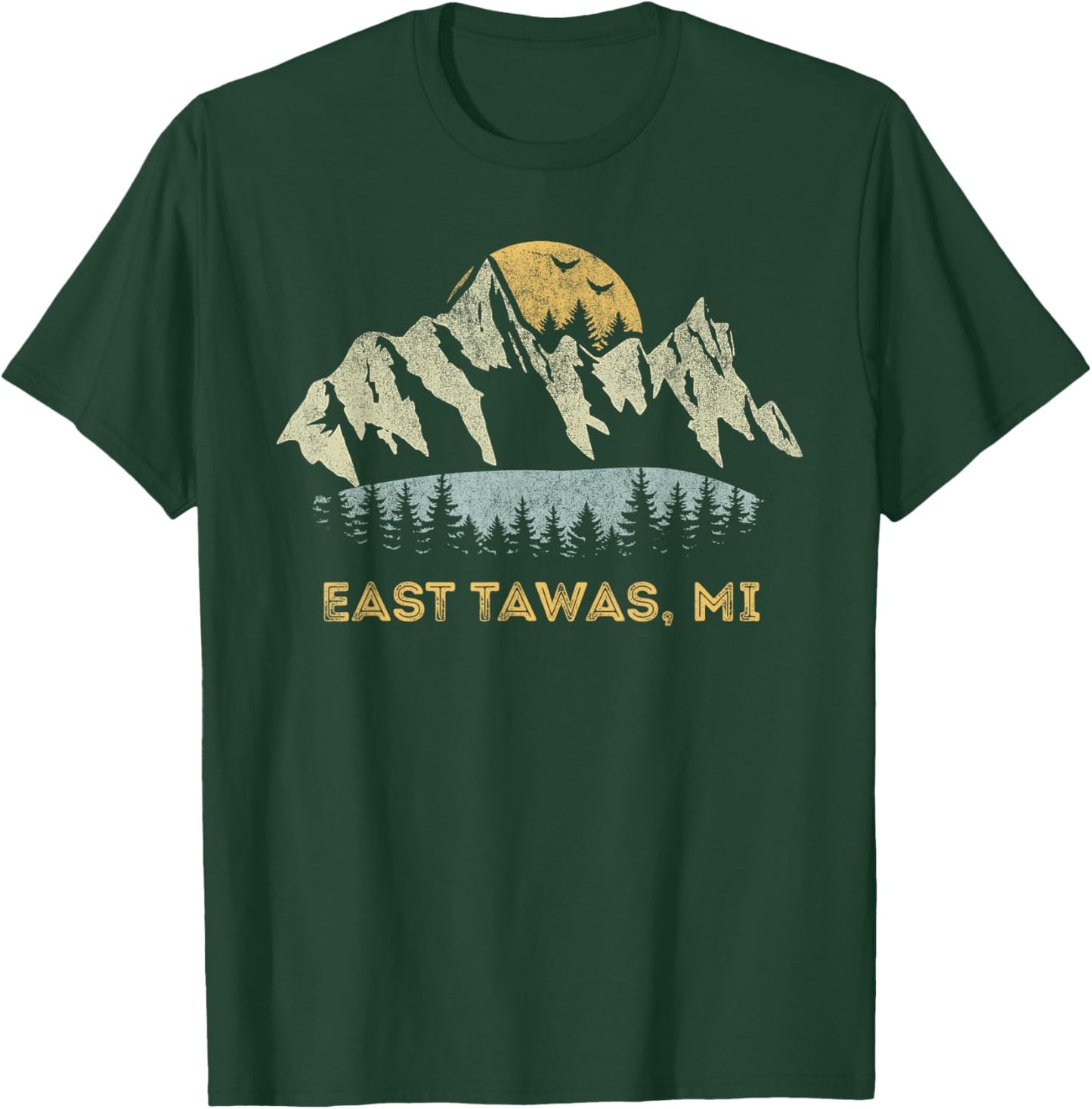 East Tawas Michigan Mountain Sunset Sunrise MI T-Shirt - T-Shirt | Forest