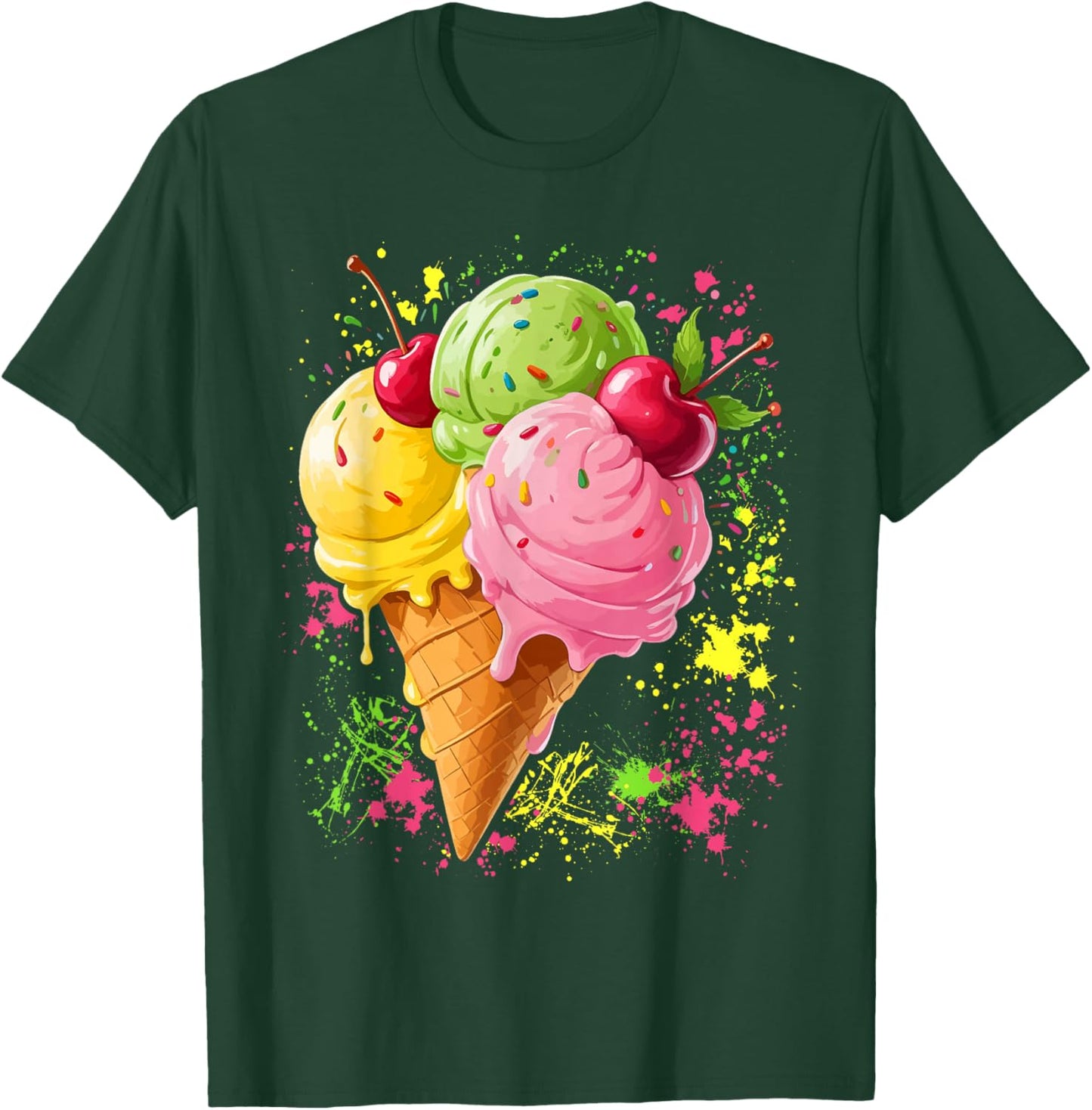 Ice Cream for Girls & Women - Ice Cream Cone T-Shirt - T-Shirt | Forest