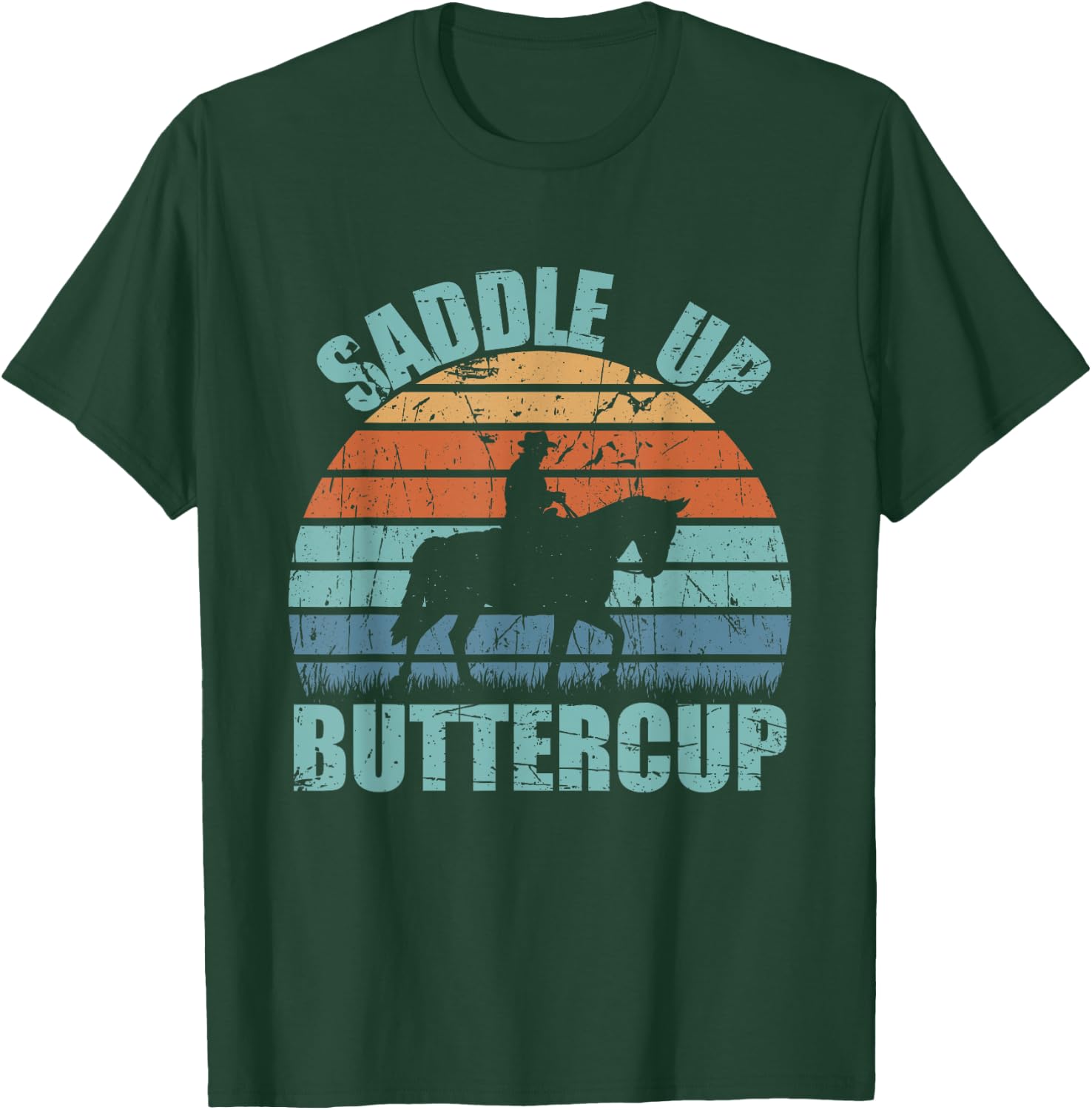 Vintage Saddle Up Buttercup Cowgirl Cowboy Gift T-Shirt - T-Shirt | Forest