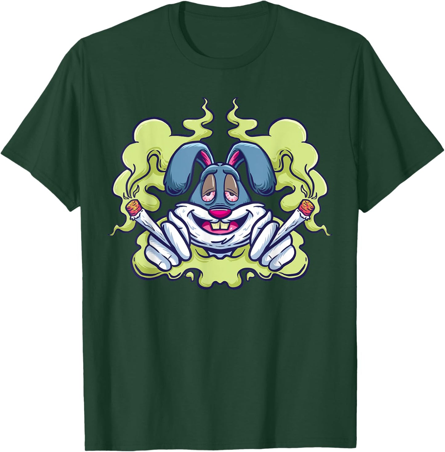Stoned Rabbit Marijuana Stoner Pothead Cannabis Weed T-Shirt - T-Shirt | Forest