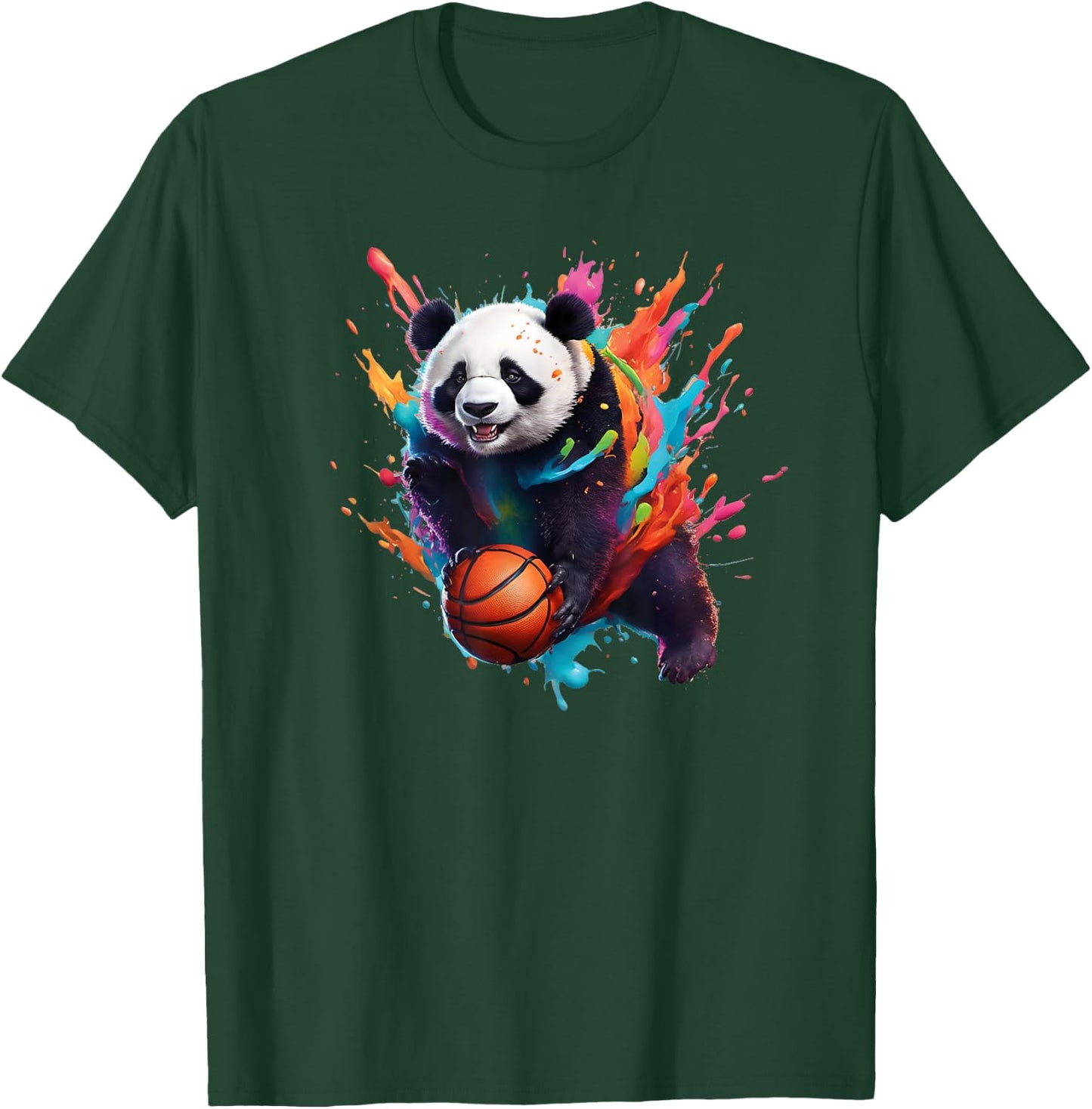Basketball Panda Slam Dunk T-Shirt - T-Shirt | Forest