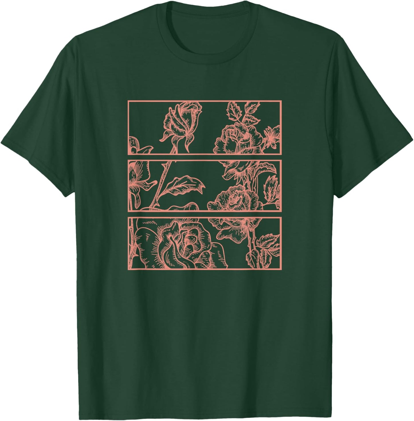 Peach Roses Floral Aesthetic Soft Grunge Pastel Goth Punk T-Shirt - T-Shirt | Forest