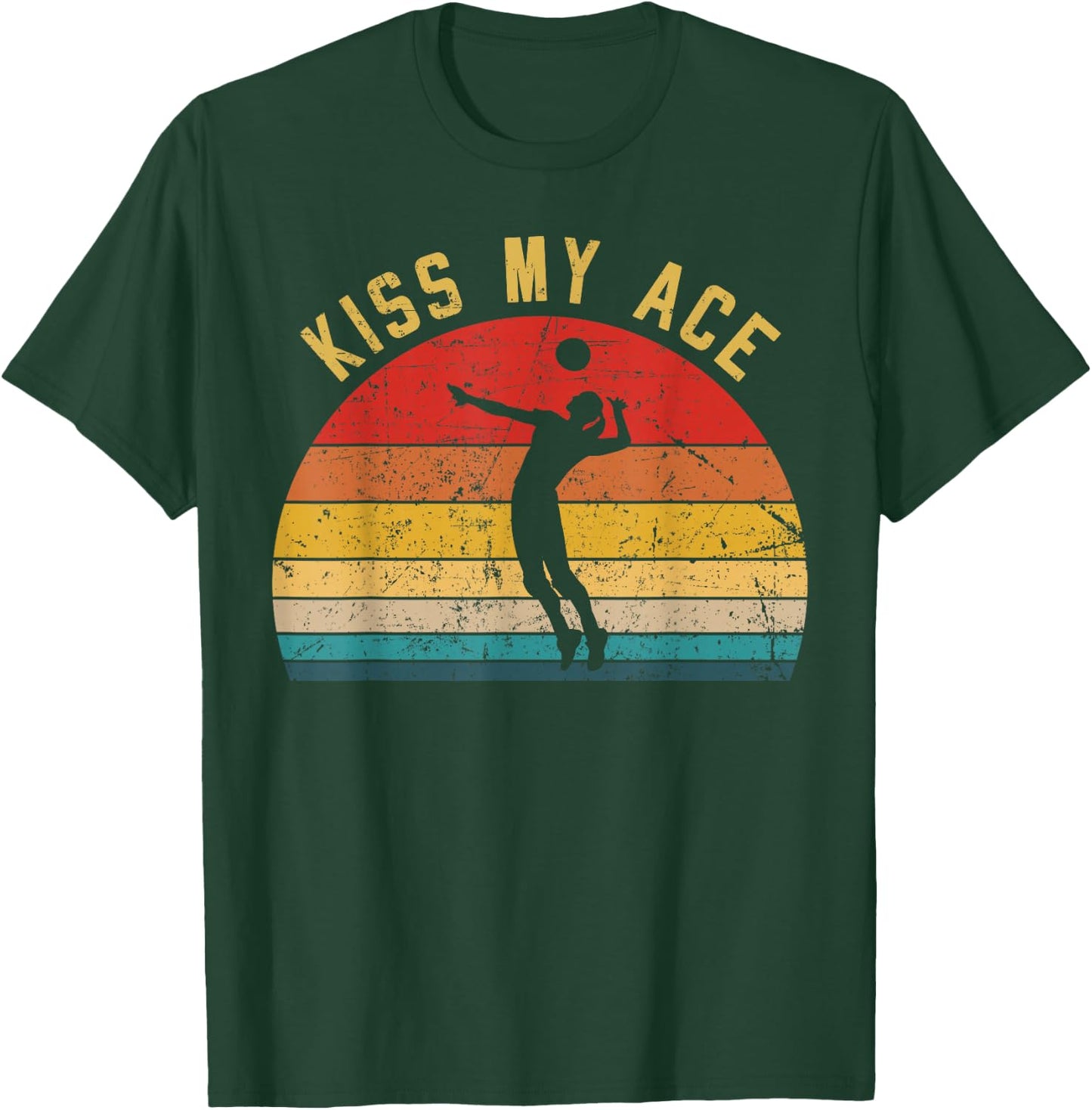 Volleyball Kiss my Ace Volleyball-Player Coach Gift T-Shirt - T-Shirt | Forest