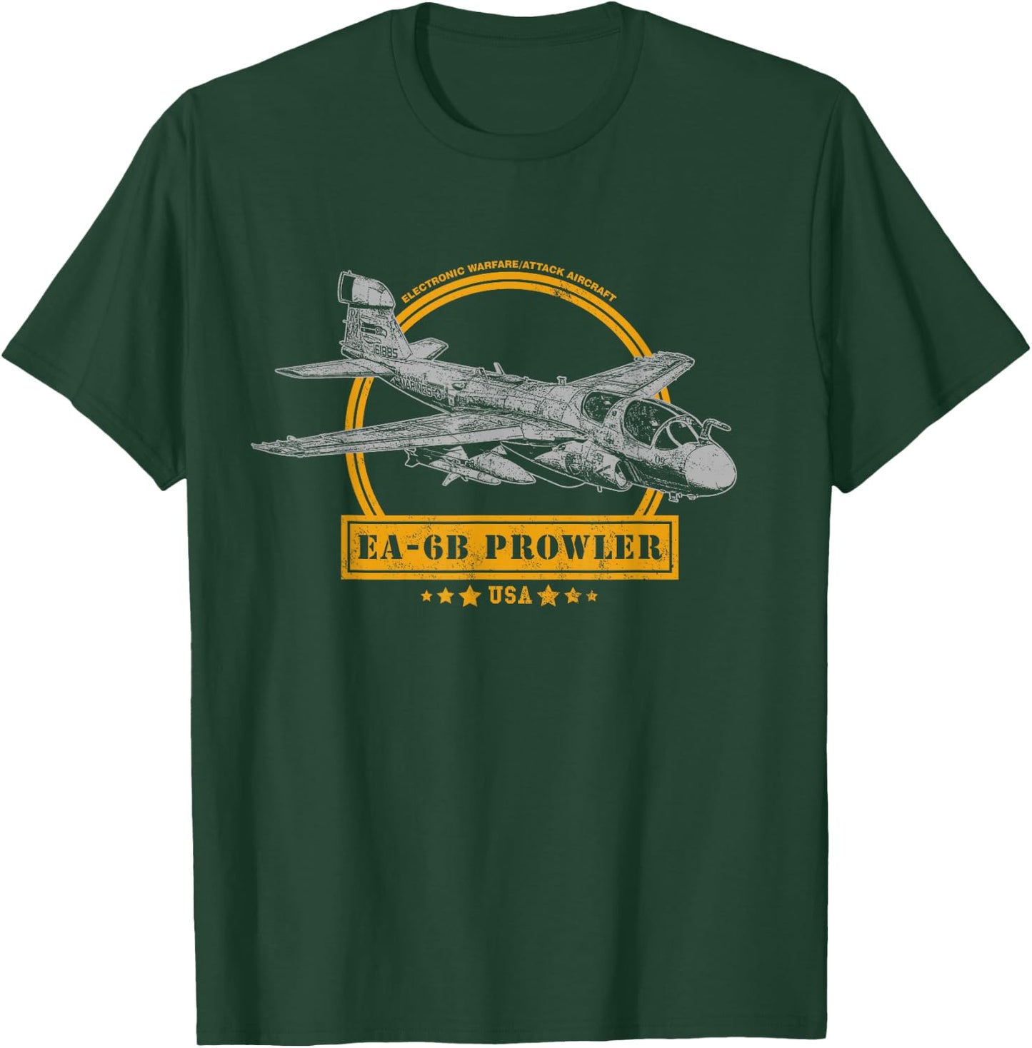 Military Aircraft Gifts & EA-6B Prowler Black Men's Small Classic Fit Short Sleeve Cotton 60% Polyester 40% T-Shirt - T-Shirt | Forest
