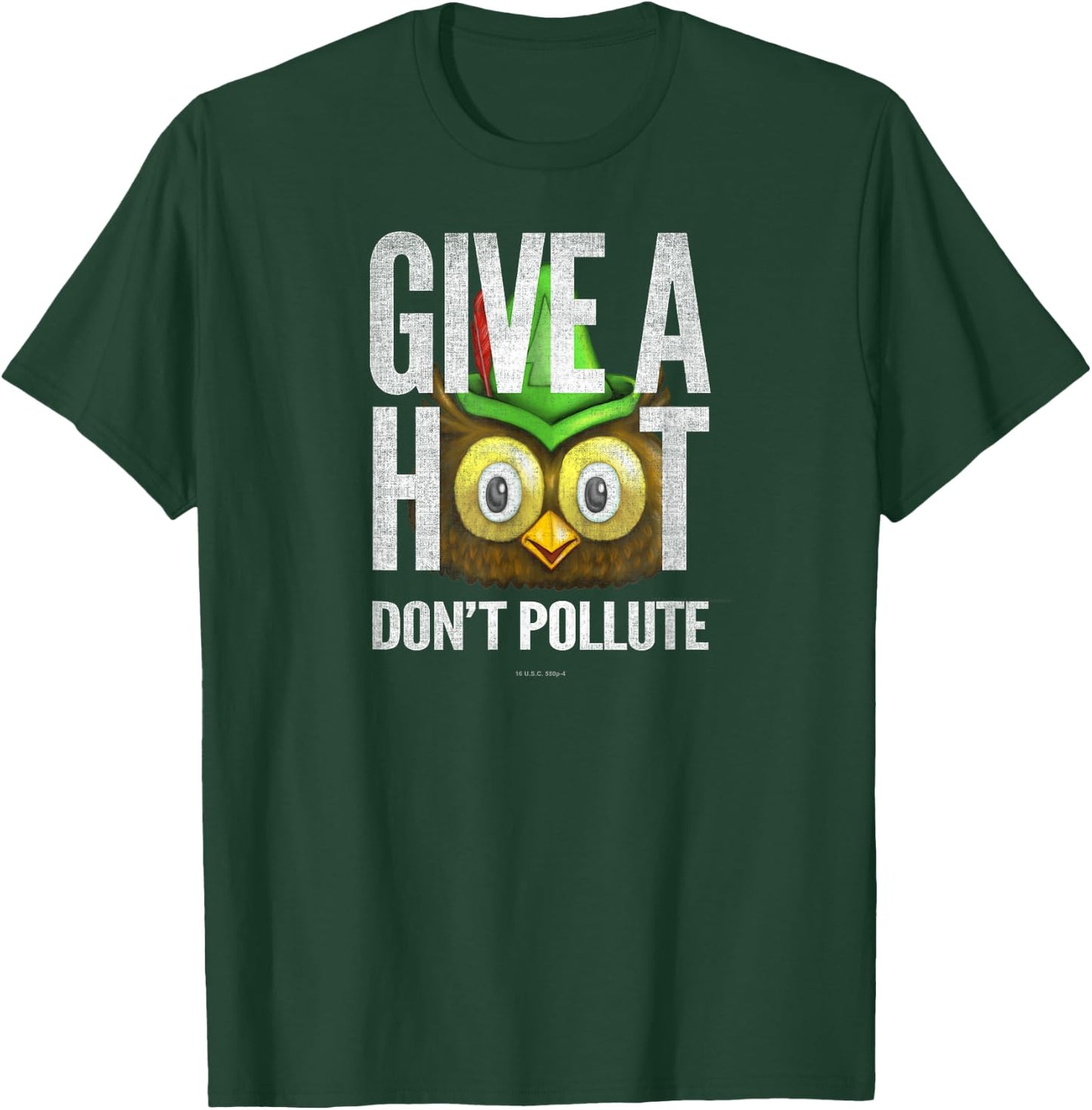 Woodsy Owl Give a Hoot Don't Pollute Distressed Vintage T-Shirt - T-Shirt | Forest