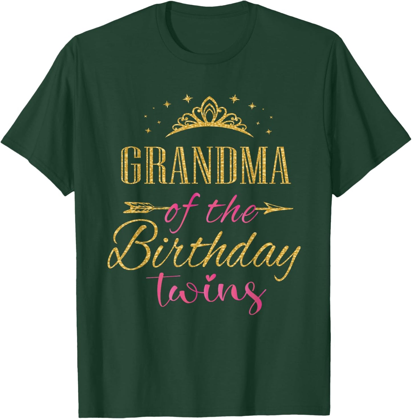 Grandma Of The Birthday Twins Kids Party T-Shirt - T-Shirt | Forest