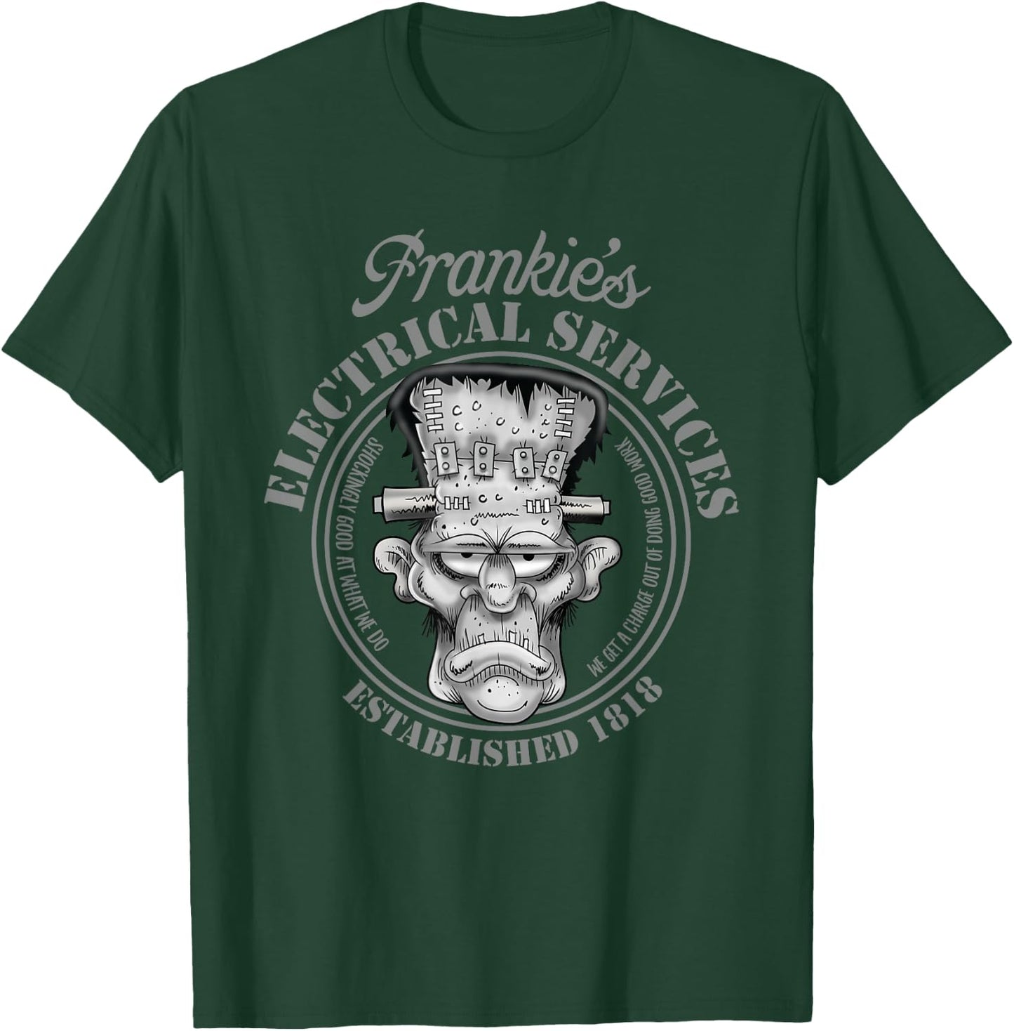 Frankie's Electrical Services Hot Rod Rat Rod Monster T-Shirt - T-Shirt | Forest