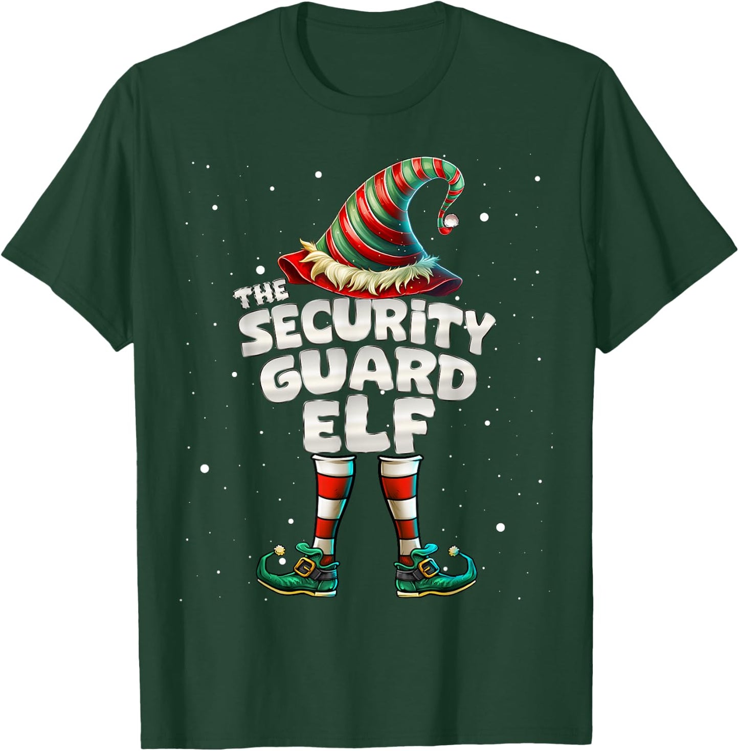 The Security Guard Elf Family Matching Group Christmas T-Shirt - T-Shirt | Forest