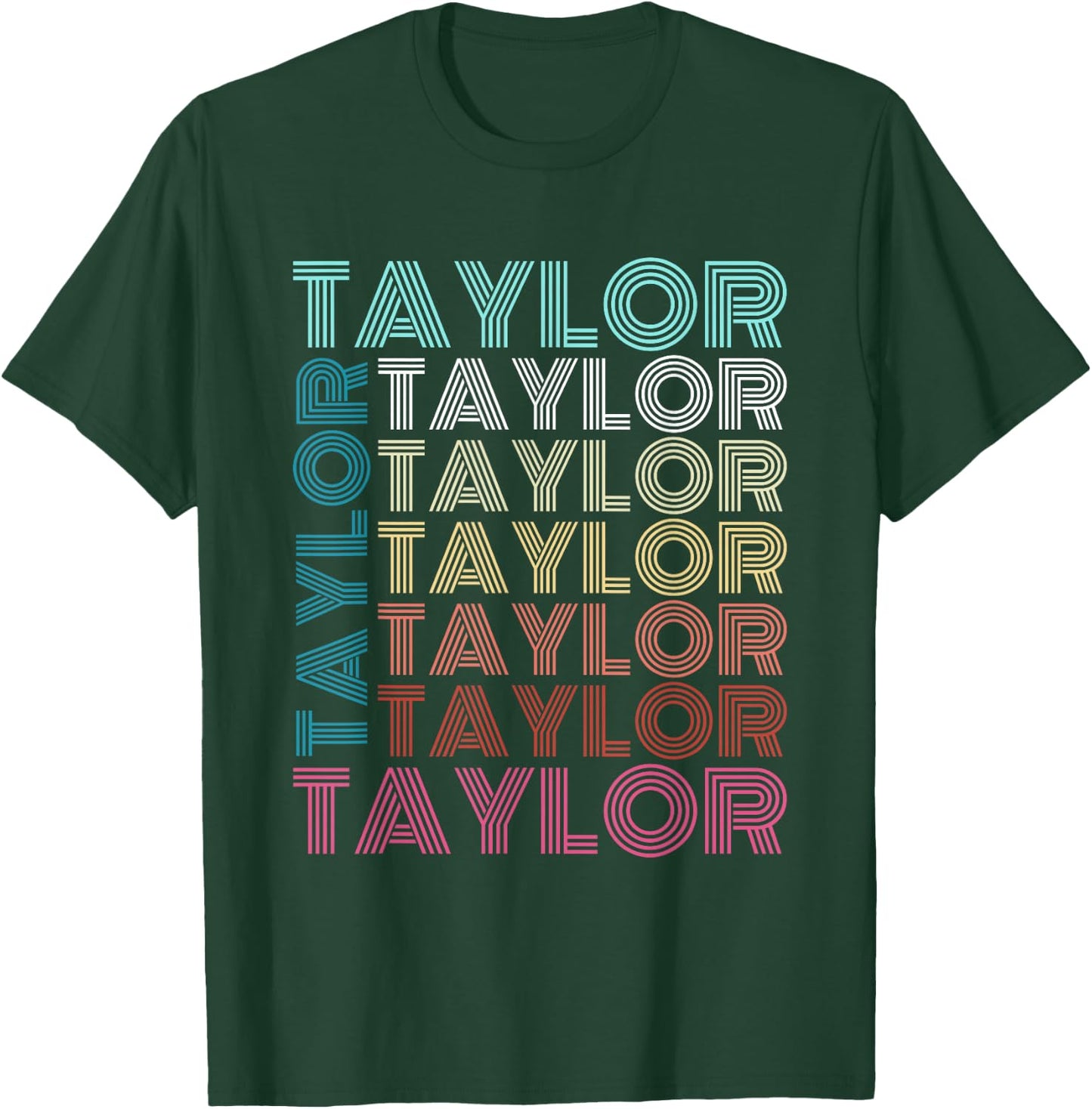 Taylor Girl First Name Boy Retro Personalized Groovy 80's T-Shirt - T-Shirt | Forest